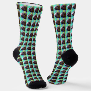 Braune und weiße Guinea Schweine Ziegelmuster, Soc Socken