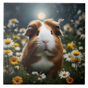 Braune und weiße Guinea Schweinemond und Milchprod Fliese