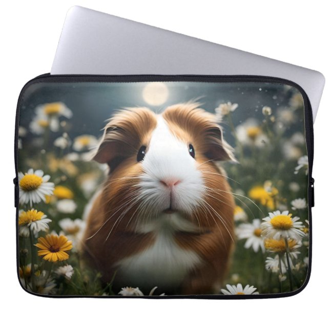 Braune und weiße Guinea Schweinemond und Milchprod Laptopschutzhülle (Vorderseite)