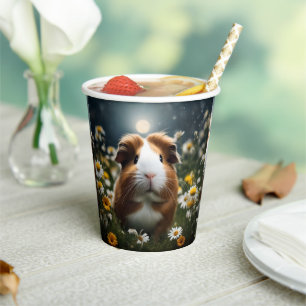 Braune und weiße Guinea Schweinemond und Milchprod Pappbecher