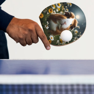 Braune und weiße Guinea Schweinemond und Milchprod Tischtennis Schläger