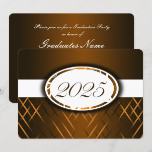 Braune und weiße Klasse des Party 2025 Einladung