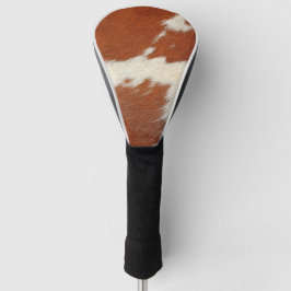 Braune und weiße Kuhstextur Golf Headcover