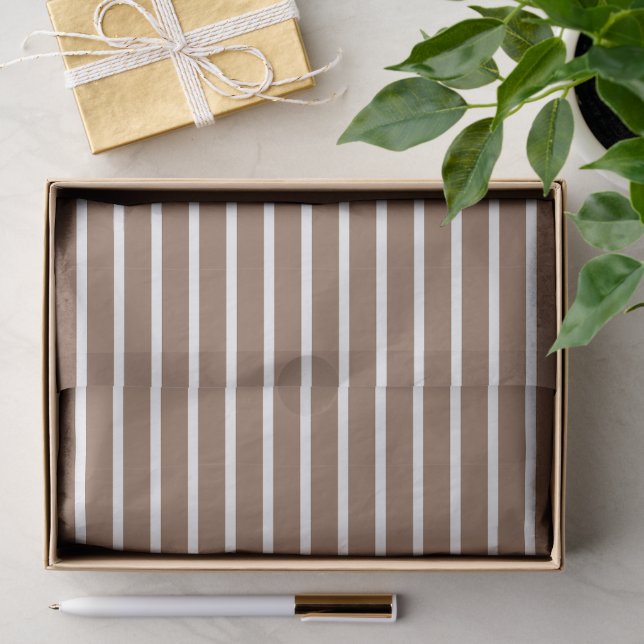 Braune und weiße Streifen Seidenpapier (Geschenk)