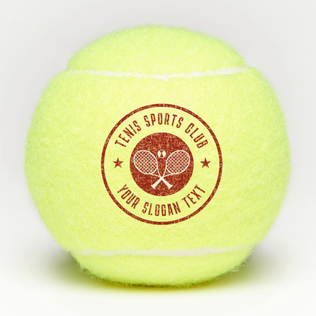 Braune und weiße Tennis Themenclub Tennisbälle (Vorderseite)