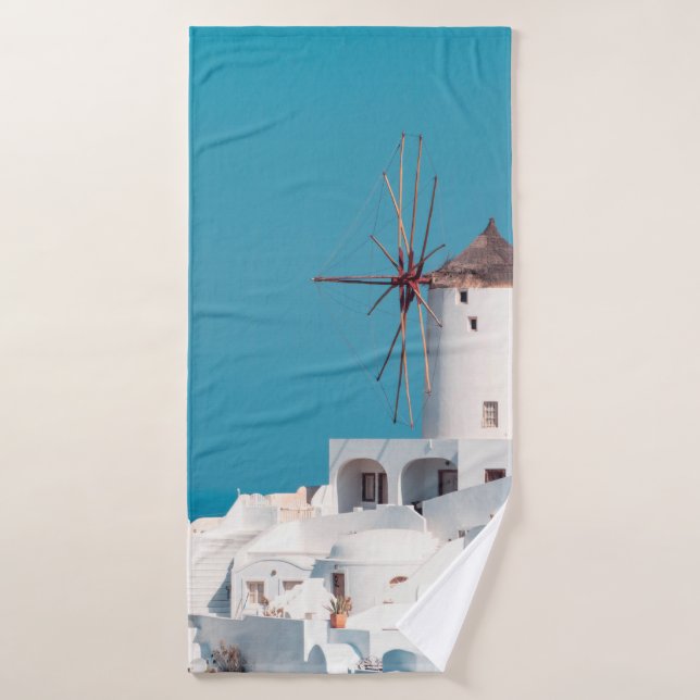 Braune und weiße Windmühle Badehandtuch (Badehandtuch)