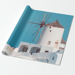 Braune und weiße Windmühle Geschenkpapier