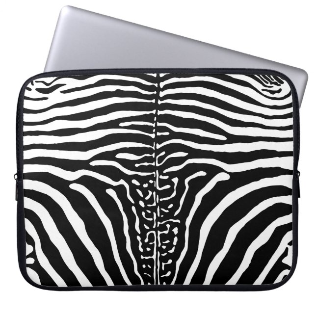 Braune und weiße Zebra Laptopschutzhülle (Vorderseite)