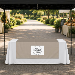 Braune Verkaufsstand-Displays-Logo-Tischdeckenläuf Tischdecke