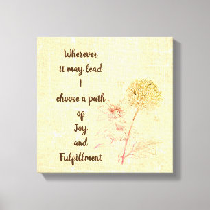 Braune Vintage-Blumenfee inspirierende Zitate Leinwanddruck