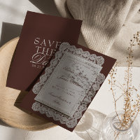Braune Vintage-Hochzeit mit Spitzen im Old-Money-S