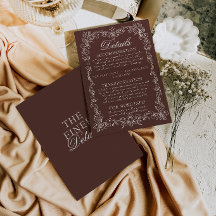 Braune Vintage-Hochzeitsdetails im Stil des alten
