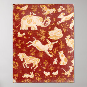 Braune Vintage Tierarten Poster