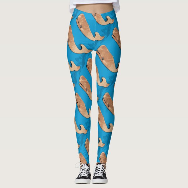 braune Wale blau Leggings (Vorderseite)