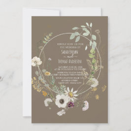 Braune weiche Blume Einladung