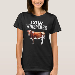 Braune Weiße Kuh Flüsterer landwirtschaftliches Ti T-Shirt