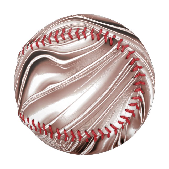 Braune, weiße Spuren auf weißem Hintergrund Baseball (Rückseite Links)