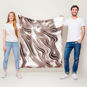 Braune, weiße Spuren auf weißem Hintergrund Fleecedecke