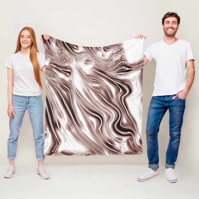 Braune, weiße Spuren auf weißem Hintergrund Fleecedecke (Beispiel)