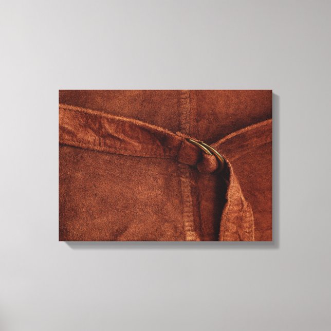 Braune Wildleder mit Gurte und Verschluss Leinwanddruck (Vorderseite)