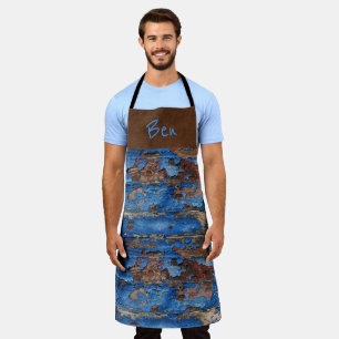 Braune Wildleder N Blauer Chip Farbe *Persönlich* Schürze