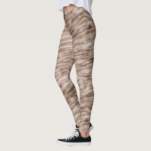 Braune Zebra-Print Leggings