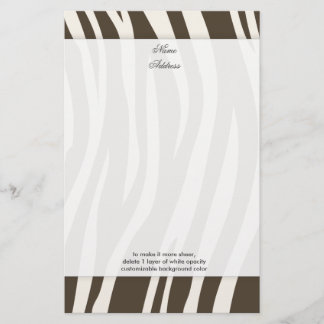 Braune Zebra Streifen Hintergrundfarbe!! Briefpapier