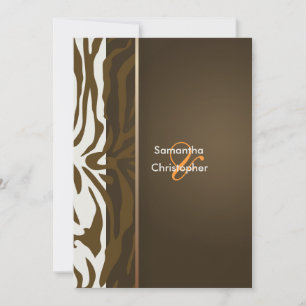 Braune Zebrastreifen / Hochzeitseinladungen Einladung