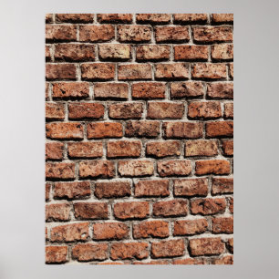 Braune Ziegelmauer bei Tageslicht Poster