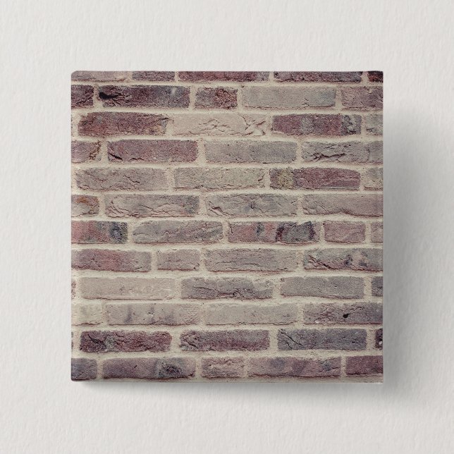 Braune Ziegelwand Button (Vorderseite)