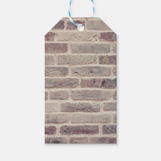 Braune Ziegelwand Geschenkanhänger (Vorderseite)