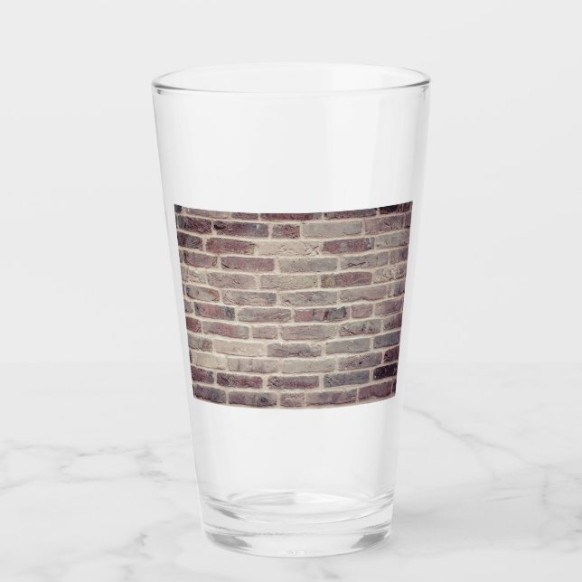 Braune Ziegelwand Glas (Vorderseite)