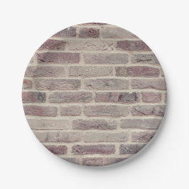 Braune Ziegelwand Pappteller