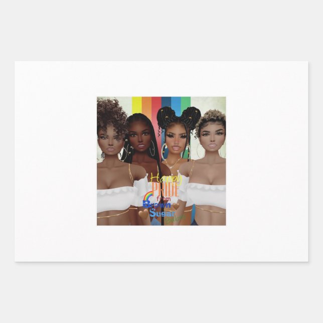 Braune Zucker Babes Pride Geschenkpapier 1 Set (Vorderseite)