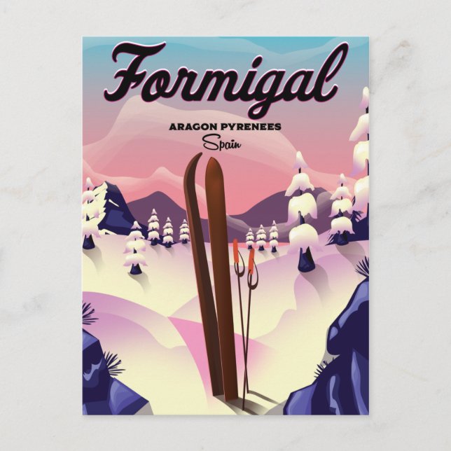 Brauneck Bayern, Deutschland Skiposter Postkarte (Vorderseite)