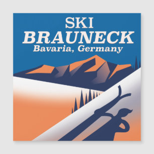 Brauneck Bayern, Vintages Skiposter. Magnetkarte