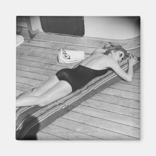 Bräunende Frau Sun Magnet