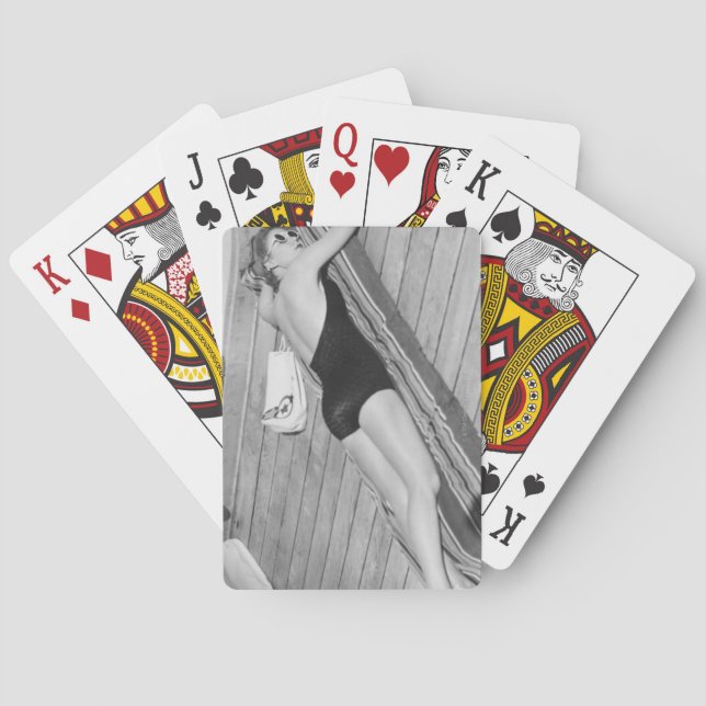 Bräunende Frau Sun Spielkarten (Rückseite)
