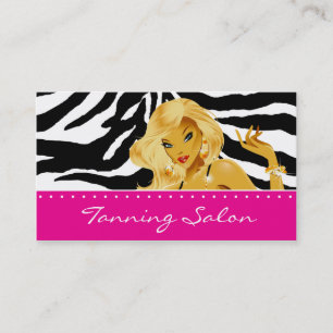Bräunendes Visitenkartezebra-Frauen-blondes Rosa Visitenkarte