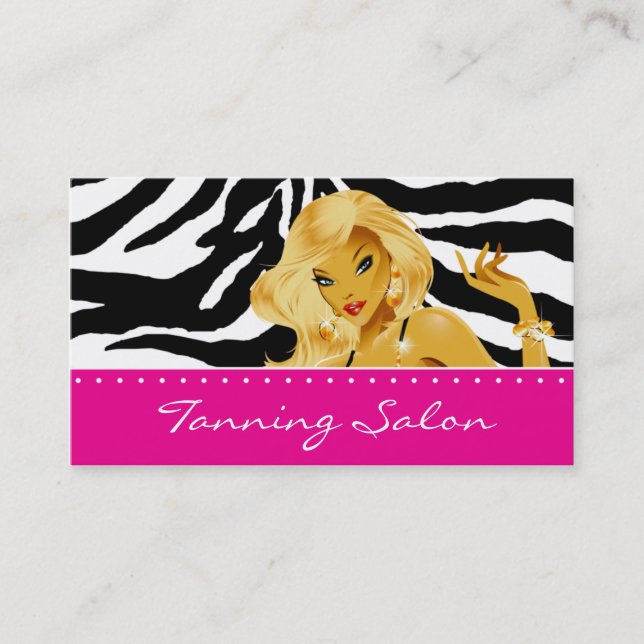 Bräunendes Visitenkartezebra-Frauen-blondes Rosa Visitenkarte (Vorderseite)
