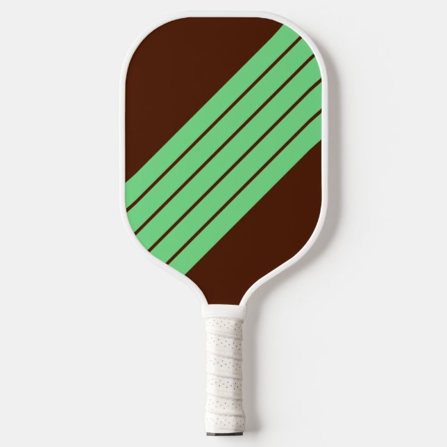 Brauner 70er 80er Klassischer Retro Streifen Pickleball Schläger (Vorderseite)