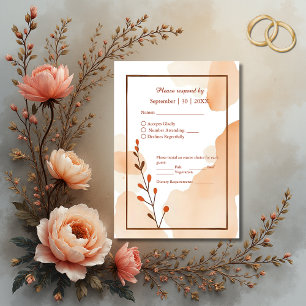 Brauner abstrakter Boho Wasserfarbrahmen RSVP Karte
