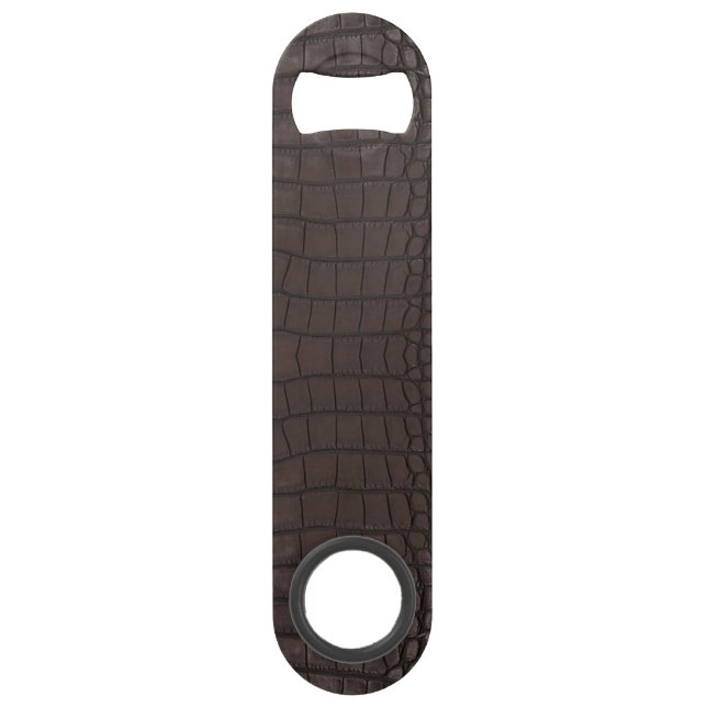 Brauner Alligator Textur Print Speed Flaschenöffner (Vorderseite)