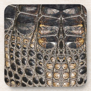Brauner amerikanischer Alligator-Lederlederdruck Untersetzer