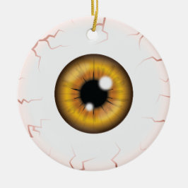 Brauner Augapfel mit glücklichem Halloween-Individ Keramik Ornament