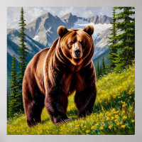 Brauner Bär auf einer Wiese