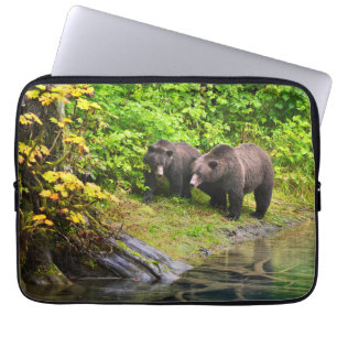 Brauner Bär & Cub Hyder, Alaska Laptopschutzhülle