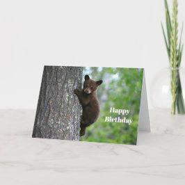 Brauner Bär Cub Tree Foto Geburtstag Karte