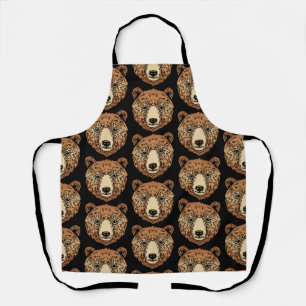 Brauner Bär für den Herbst Schürze