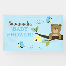Brauner Bär mit Blue Bumble Bees Boy Custom Banner